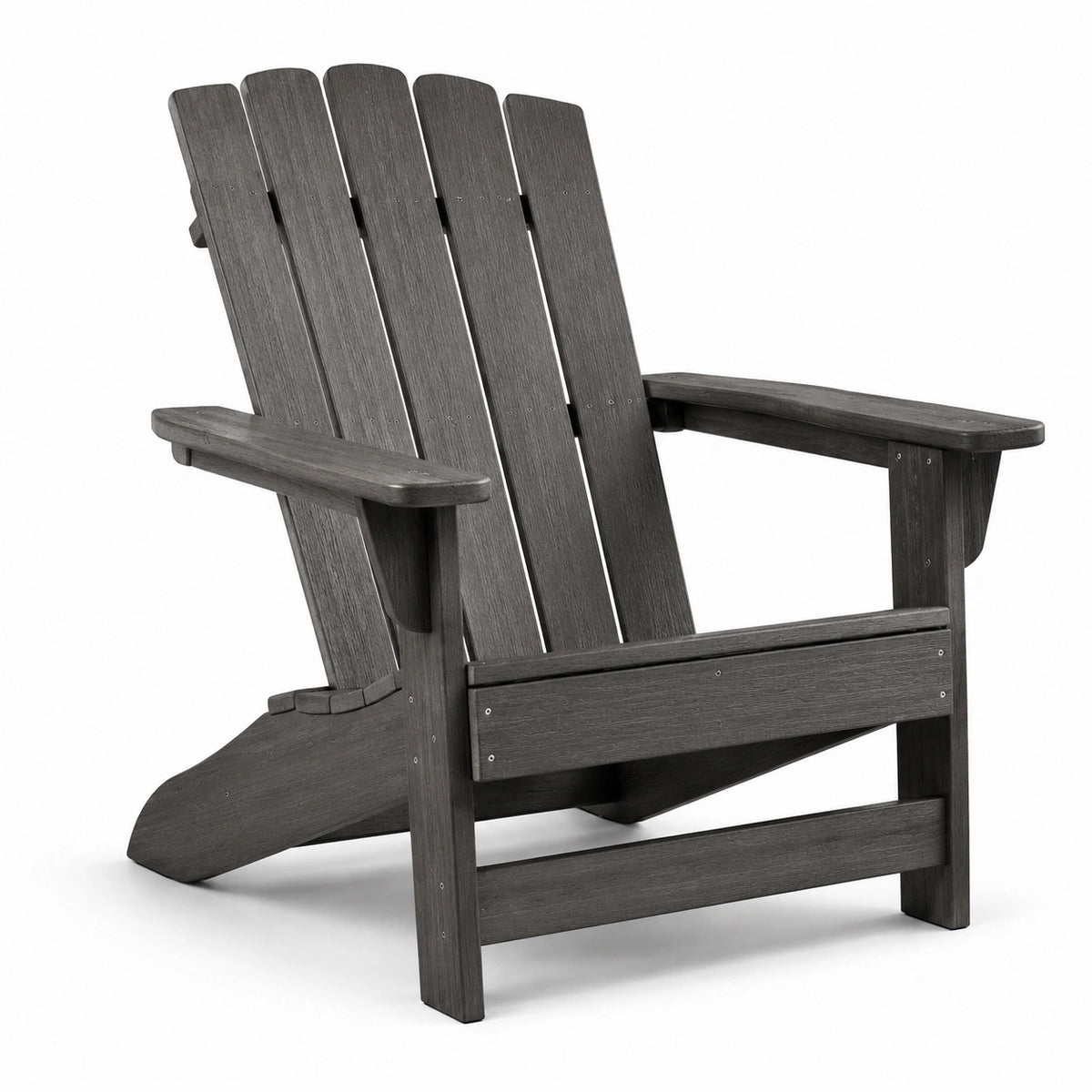 Silla Adirondack de Plástico Reciclado para Exterior Gris 90x75x90 cm