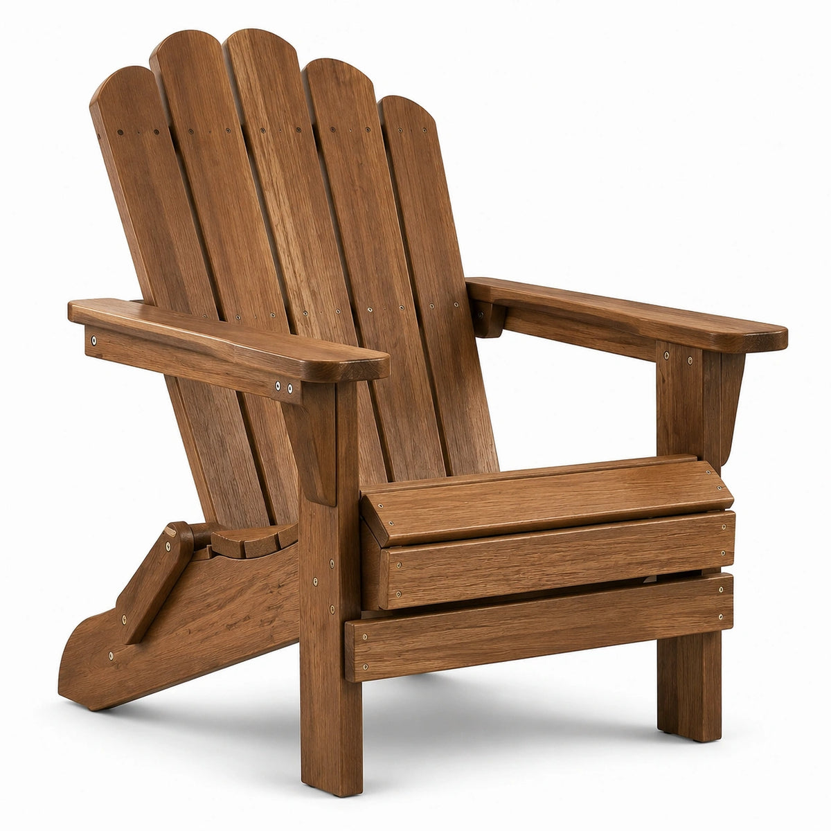 Silla Adirondack de madera de acacia marrón para exterior