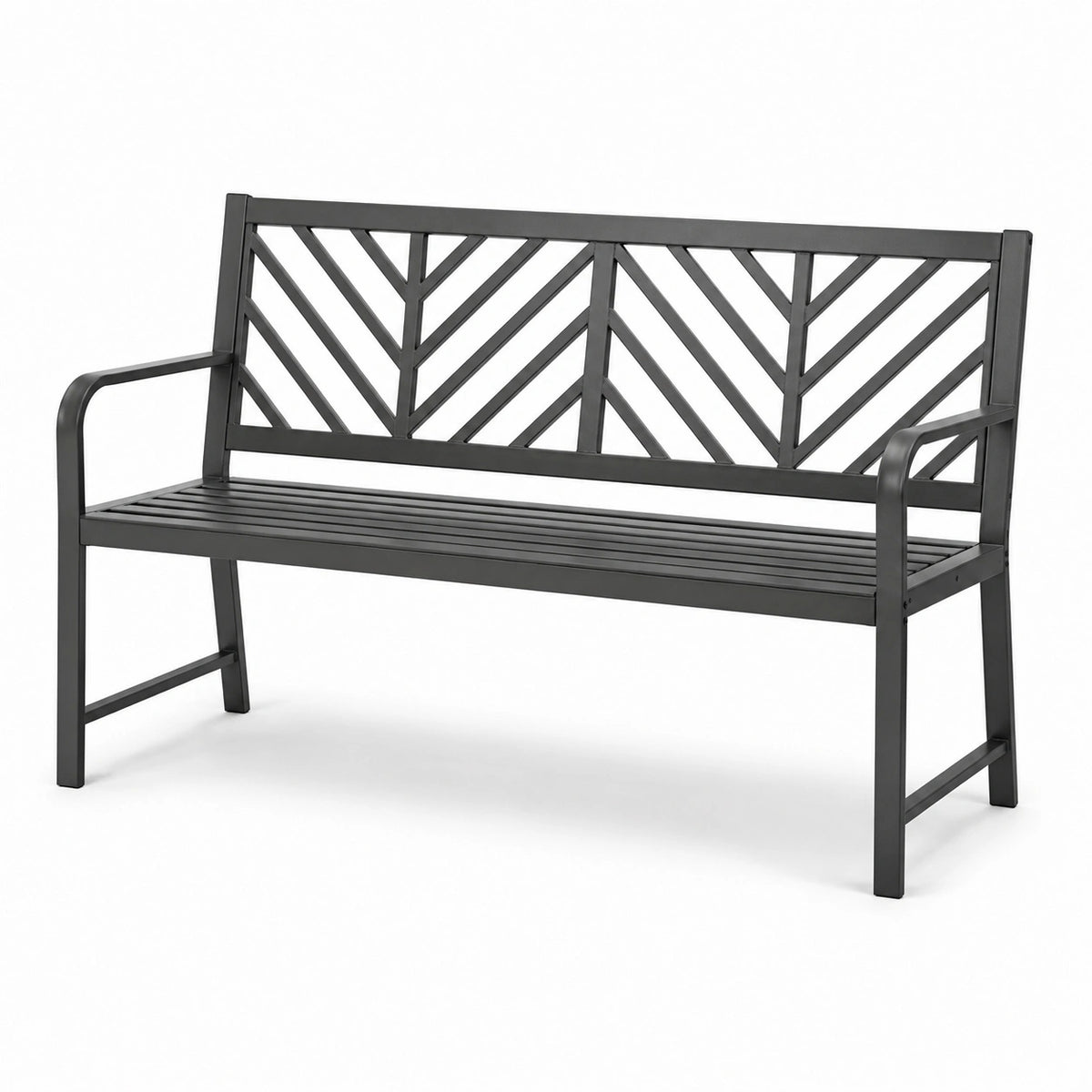 Banco de metal negro para exterior 125x60x85 cm