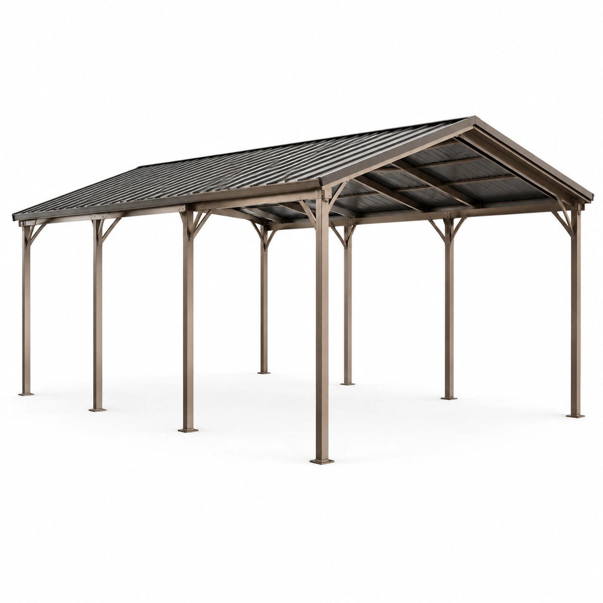 Cobertizo de Coches Aluminio y Acero Galvanizado 6x3m Gris/Negro
